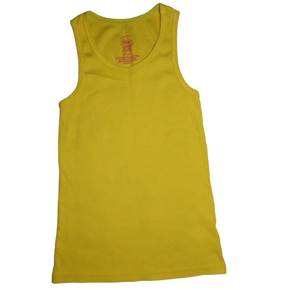 Faded Glory Girls Yellow Ribbed Tank Top Size 7/8